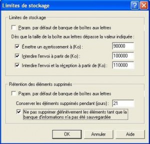 Limites de stockage Exchange p ad limstock 300x288 Exporter dans Excel les limites de BAL Exchange des utilisateurs Active Directory en VBScript