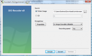 Graver une image ISO sous VISTA avec ISO RECORDER