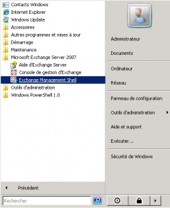 Démarrer Exchange Management Shell sur server 2008 pour executer des scripts Powershell Exchange
