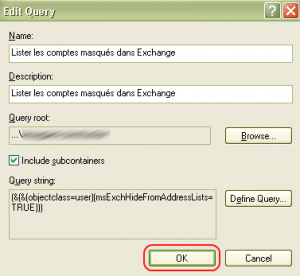 Validation de la query Validation de la query