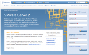 vmware site register 300x184 Comment installer VMware Server ?