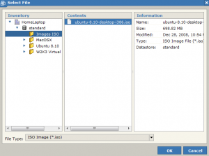 Sélection de l'image ISO Ubuntu