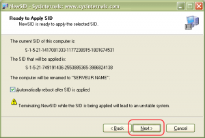 newsid5 300x202 Changer le SID dun serveur Windows