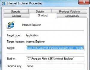 ie private syskb 300x234 Comment démarrer automatiquement vos navigateurs dans le mode Navigation Privée