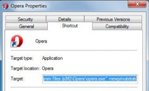 opera private syskb 300x184 Comment démarrer automatiquement vos navigateurs dans le mode Navigation Privée