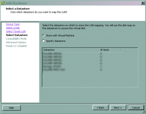 LUN Datastore img23082010 4 300x234 Attacher la LUN dun SAN dans la machine virtuelle dun ESX