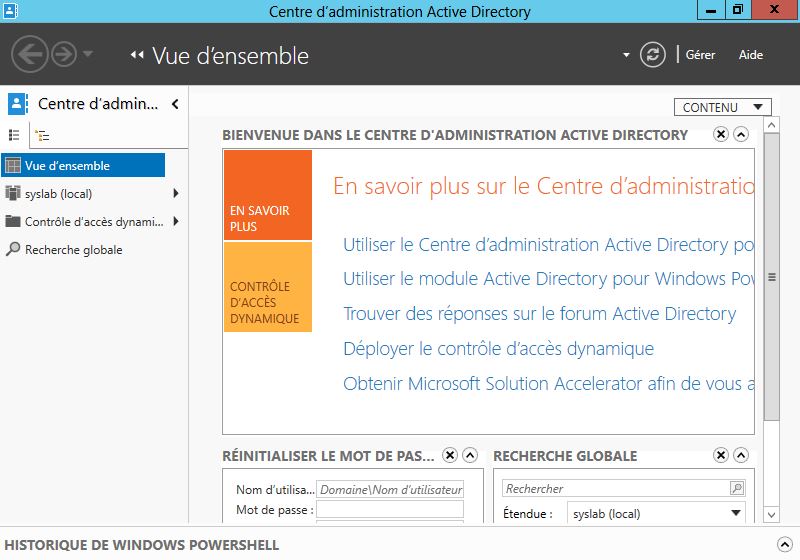 Centre d'administration Active Directory