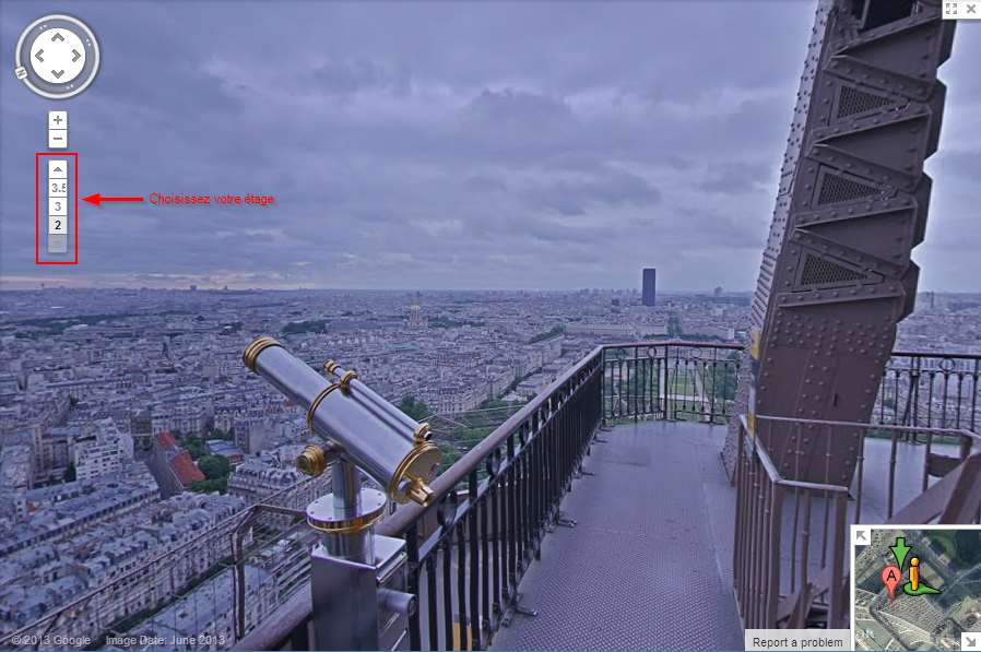 Explorer la tour Eiffel avec Google Street View
