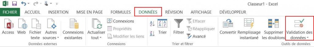 La liste déroulante est affectée à une celule