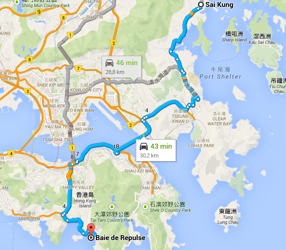 2015-01-30 15_11_21-Sai Kung, Hong Kong à Repulse Bay - Google Maps