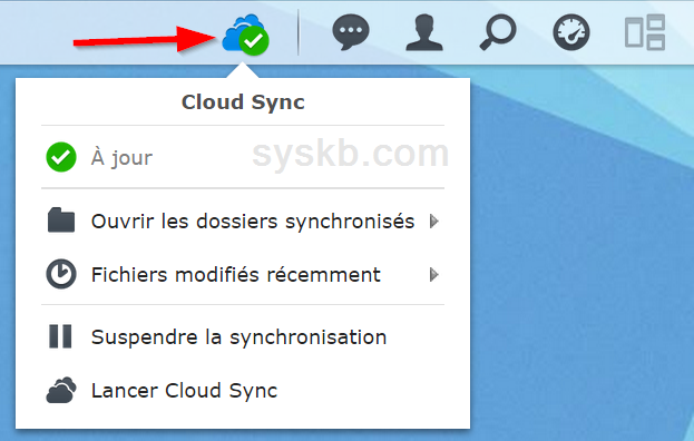 Icône Cloud Sync sur DSM 5.2