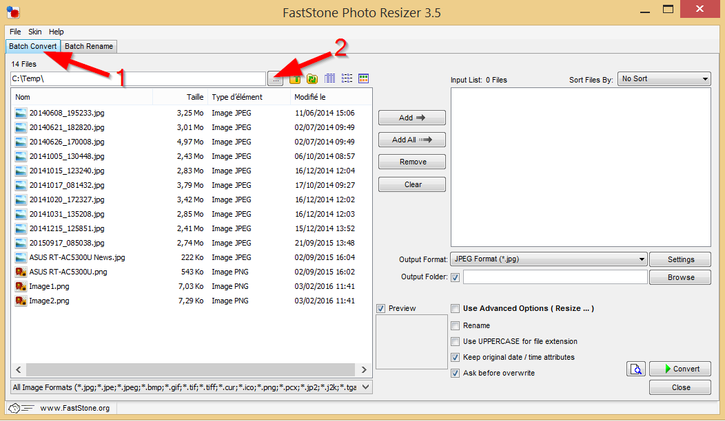 Convertir ou renommer vos photos en masse avec FastStone Photo Resizer [Gratuiciel]