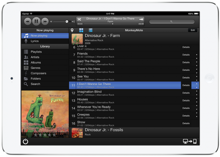 MonkeyMote pour contrôler la musique de votre PC depuis une tablette iPad