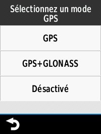 Interface GPS & GLONASS du Garmin Edge 820