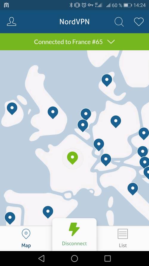 Le client NordVPN en action Le client NordVPN en action