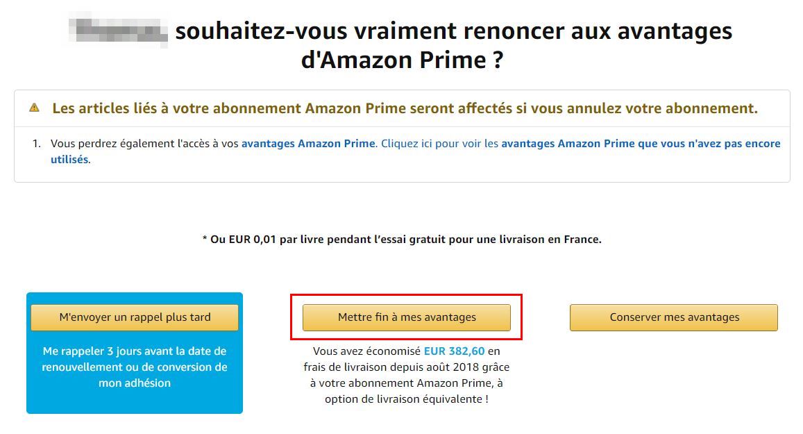 Comment résilier votre abonnement Amazon Prime