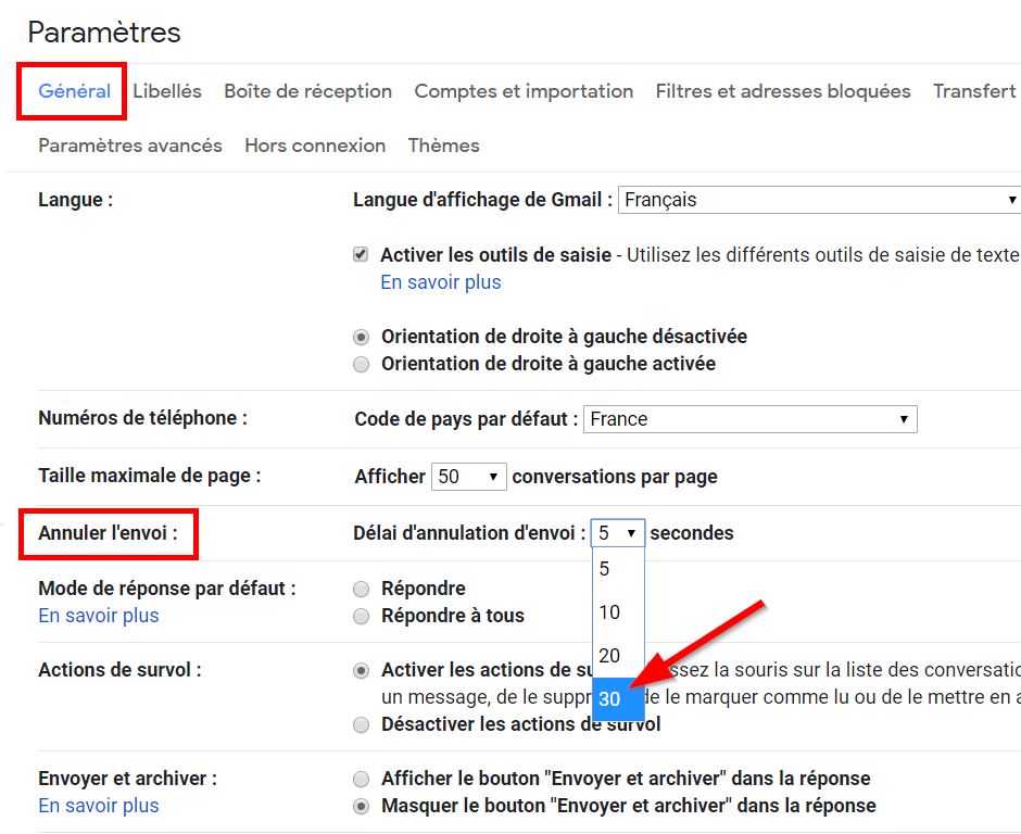 gmail déplacer message envoyé