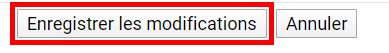 Enregistrer les modifications