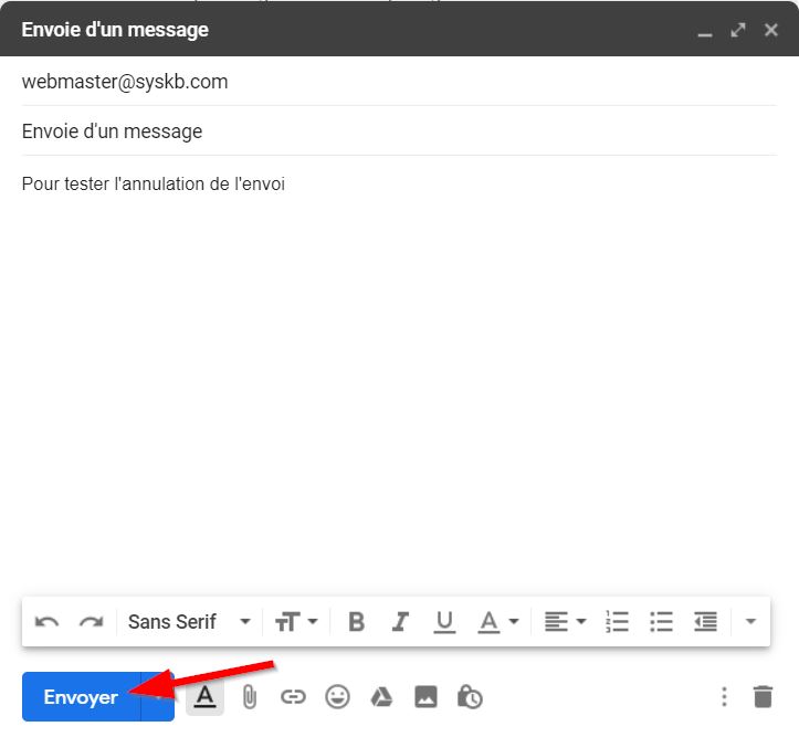 Création et envoi d'un message dans Gmail