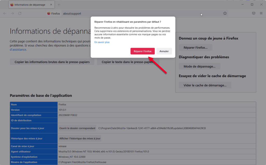 Comment réparer Firefox