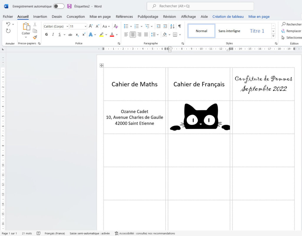 Comment imprimer des étiquettes autocollantes avec Word