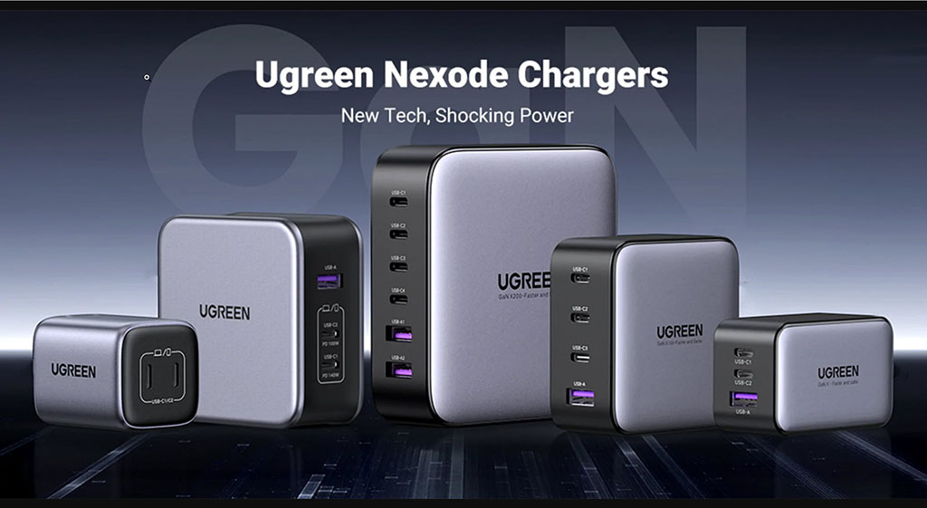 UGREEN Nexode 140W PD 3.1 Chargeur USB C Rapide 3 Ports avec GaN