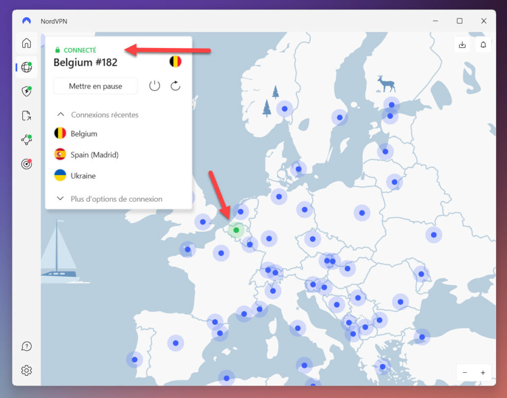 Connecter le VPN en Belgique