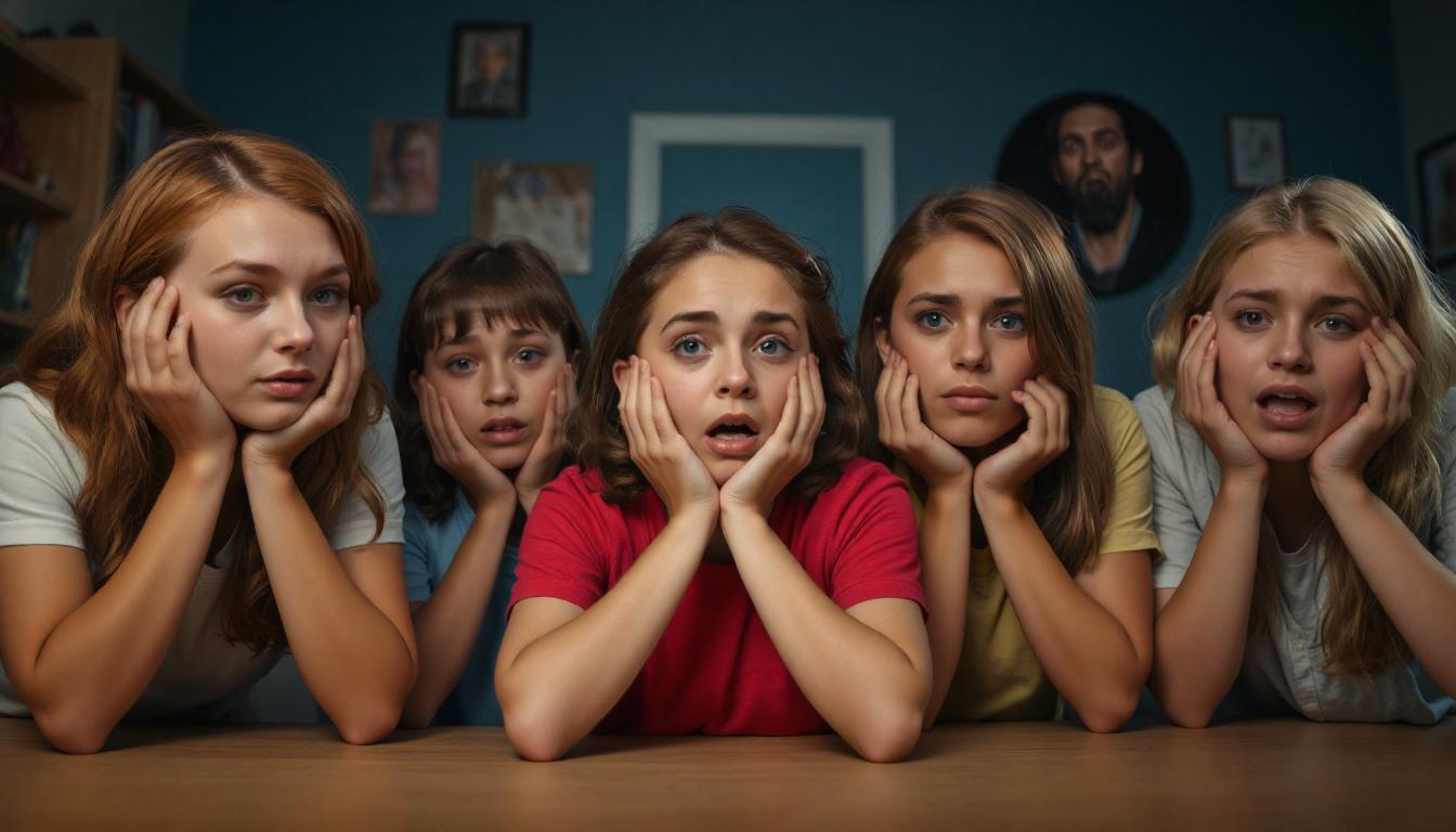 Jeune fille stressée devant la meilleure série télévisée