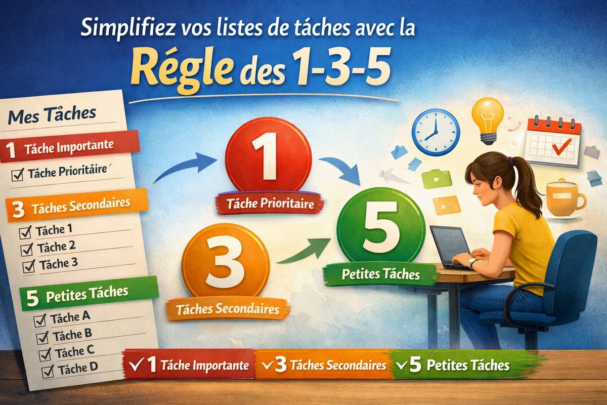 Simplification des tâches avec la méthode 1-3-5