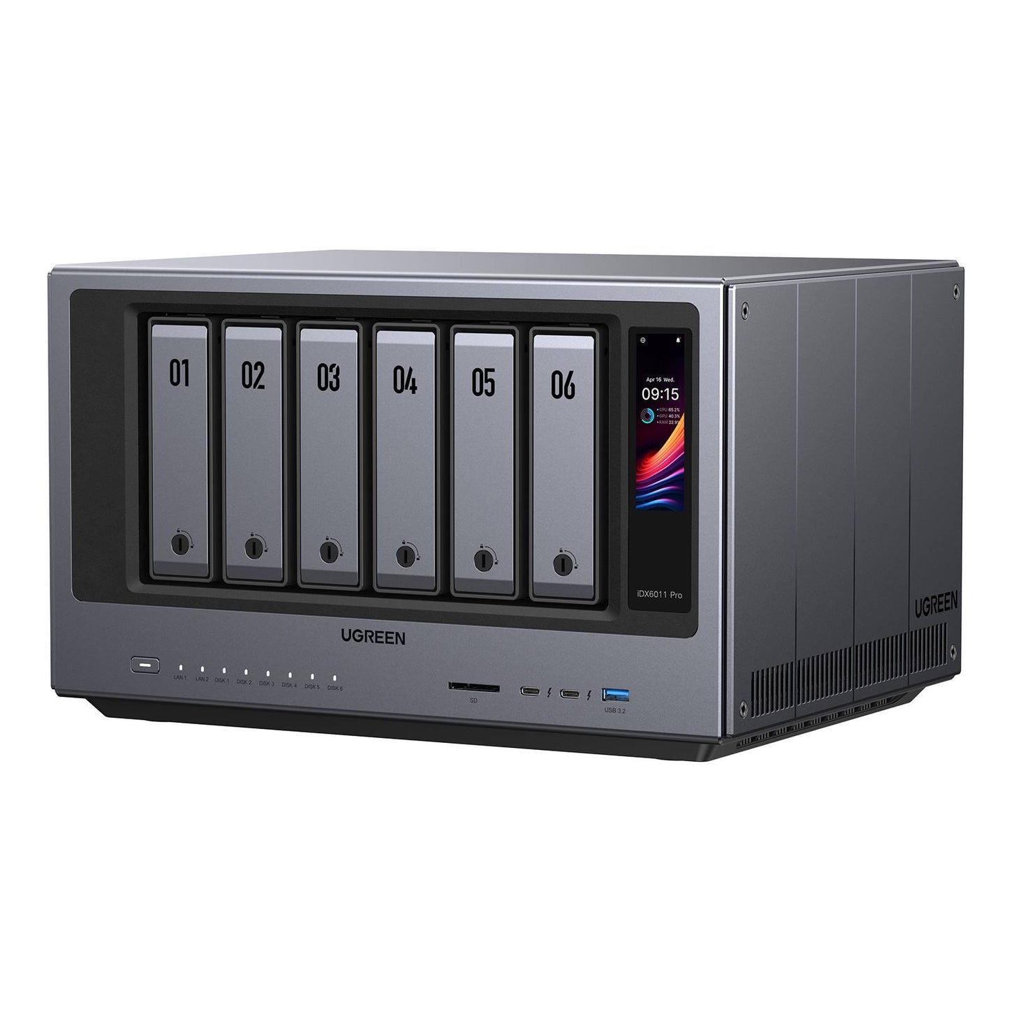 UGREEN iDX6011 Pro, NAS 6 baies avec écran tactile